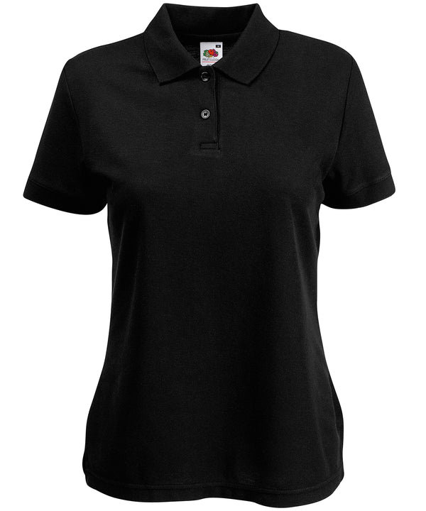 Black - Women's 65/35 polo Polos Fruit of the Loom Fruit of the Loom Polos, Must Haves, Polos & Casual, Polos safe to wash at 60 degrees, Women's Fashion Schoolwear Centres