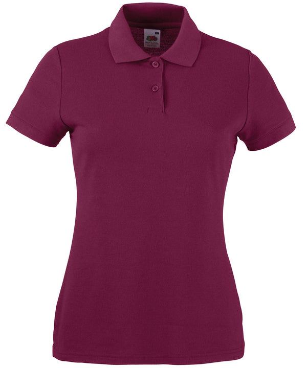 Burgundy - Women's 65/35 polo Polos Fruit of the Loom Fruit of the Loom Polos, Must Haves, Polos & Casual, Polos safe to wash at 60 degrees, Women's Fashion Schoolwear Centres