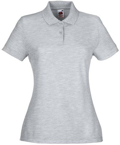 Heather Grey - Women's 65/35 polo Polos Fruit of the Loom Fruit of the Loom Polos, Must Haves, Polos & Casual, Polos safe to wash at 60 degrees, Women's Fashion Schoolwear Centres