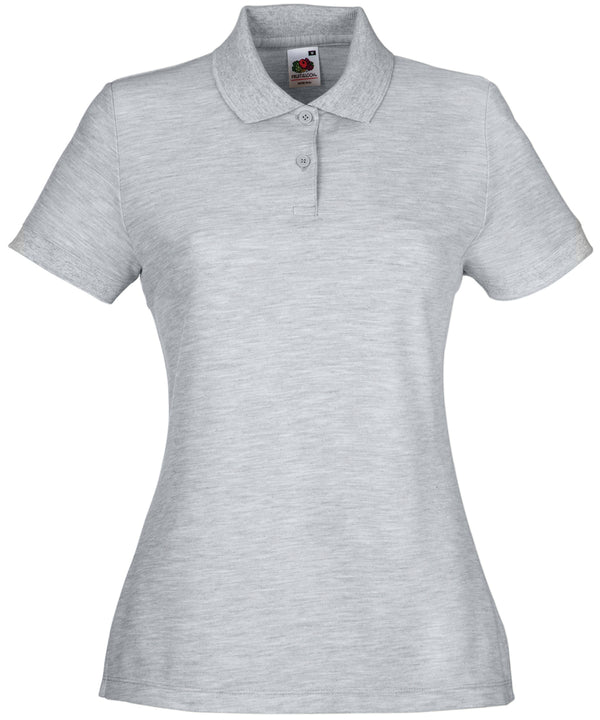 Heather Grey - Women's 65/35 polo Polos Fruit of the Loom Fruit of the Loom Polos, Must Haves, Polos & Casual, Polos safe to wash at 60 degrees, Women's Fashion Schoolwear Centres