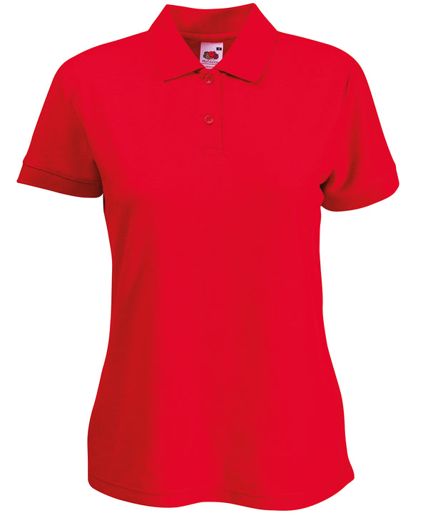 Red - Women's 65/35 polo Polos Fruit of the Loom Fruit of the Loom Polos, Must Haves, Polos & Casual, Polos safe to wash at 60 degrees, Women's Fashion Schoolwear Centres