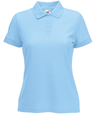 Sky Blue - Women's 65/35 polo Polos Fruit of the Loom Fruit of the Loom Polos, Must Haves, Polos & Casual, Polos safe to wash at 60 degrees, Women's Fashion Schoolwear Centres
