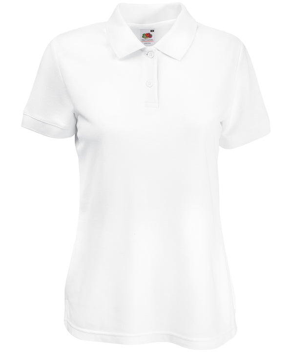 White - Women's 65/35 polo Polos Fruit of the Loom Fruit of the Loom Polos, Must Haves, Polos & Casual, Polos safe to wash at 60 degrees, Women's Fashion Schoolwear Centres