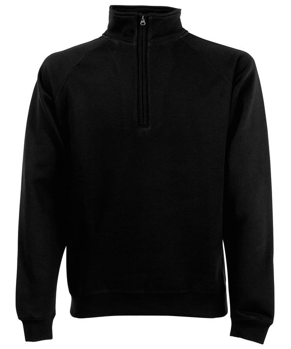 Black* - Classic 80/20 zip neck sweatshirt Sweatshirts Fruit of the Loom Must Haves, New Sizes for 2021, Plus Sizes, Sweatshirts Schoolwear Centres