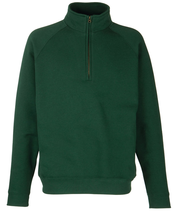 Bottle Green - Classic 80/20 zip neck sweatshirt Sweatshirts Fruit of the Loom Must Haves, New Sizes for 2021, Plus Sizes, Sweatshirts Schoolwear Centres