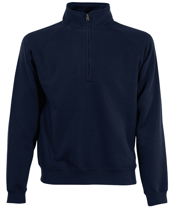 Deep Navy* - Classic 80/20 zip neck sweatshirt Sweatshirts Fruit of the Loom Must Haves, New Sizes for 2021, Plus Sizes, Sweatshirts Schoolwear Centres