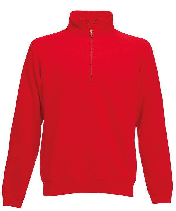 Red - Classic 80/20 zip neck sweatshirt Sweatshirts Fruit of the Loom Must Haves, New Sizes for 2021, Plus Sizes, Sweatshirts Schoolwear Centres