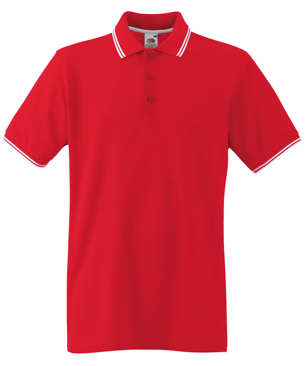 Red/White - Tipped polo Polos Fruit of the Loom Must Haves, Plus Sizes, Polos & Casual Schoolwear Centres