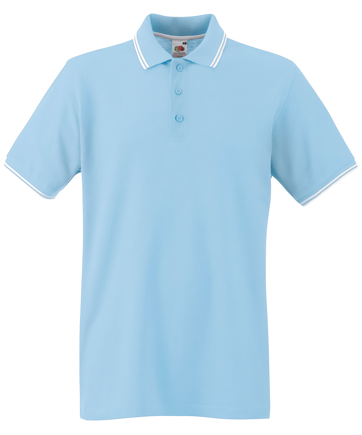 Sky Blue/White - Tipped polo Polos Fruit of the Loom Must Haves, Plus Sizes, Polos & Casual Schoolwear Centres