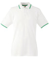 White/Kelly Green - Tipped polo Polos Fruit of the Loom Must Haves, Plus Sizes, Polos & Casual Schoolwear Centres