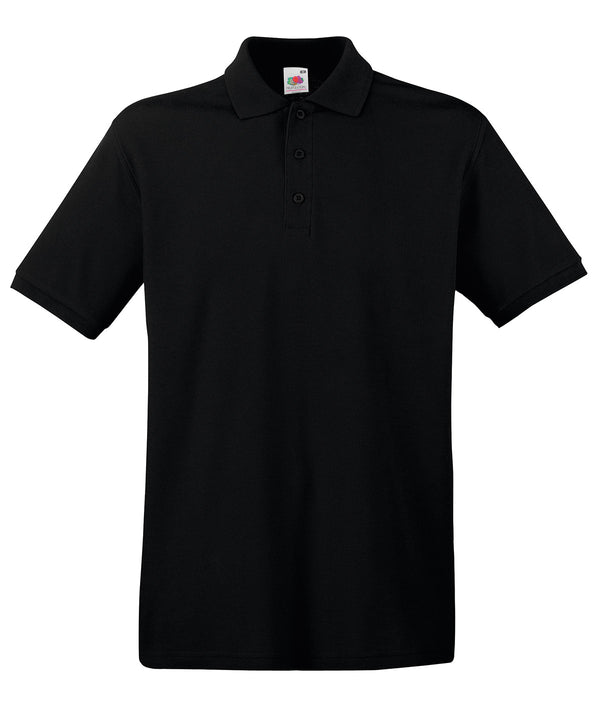 Black - Premium polo Polos Fruit of the Loom 2022 Spring Edit, Fruit of the Loom Polos, Must Haves, New Colours For 2022, Plus Sizes, Polos & Casual, Raladeal - Recently Added Schoolwear Centres