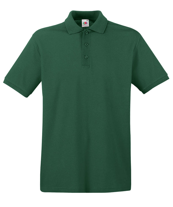 Bottle Green - Premium polo Polos Fruit of the Loom 2022 Spring Edit, Fruit of the Loom Polos, Must Haves, New Colours For 2022, Plus Sizes, Polos & Casual, Raladeal - Recently Added Schoolwear Centres
