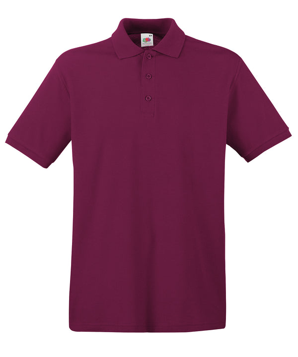 Burgundy - Premium polo Polos Fruit of the Loom 2022 Spring Edit, Fruit of the Loom Polos, Must Haves, New Colours For 2022, Plus Sizes, Polos & Casual, Raladeal - Recently Added Schoolwear Centres