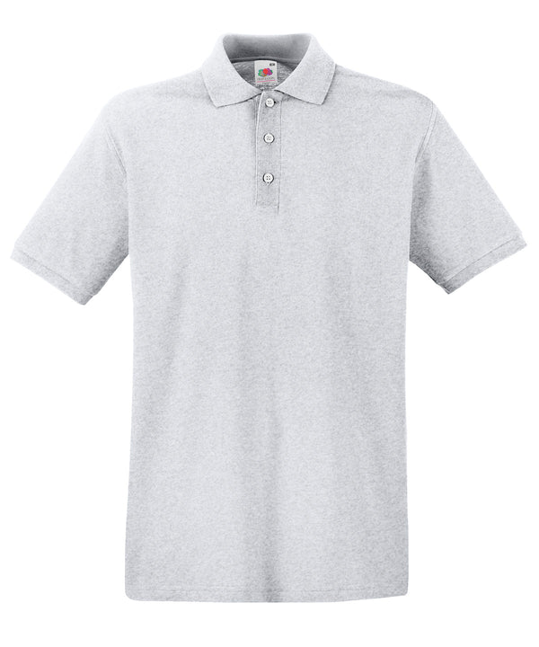Heather Grey - Premium polo Polos Fruit of the Loom 2022 Spring Edit, Fruit of the Loom Polos, Must Haves, New Colours For 2022, Plus Sizes, Polos & Casual, Raladeal - Recently Added Schoolwear Centres