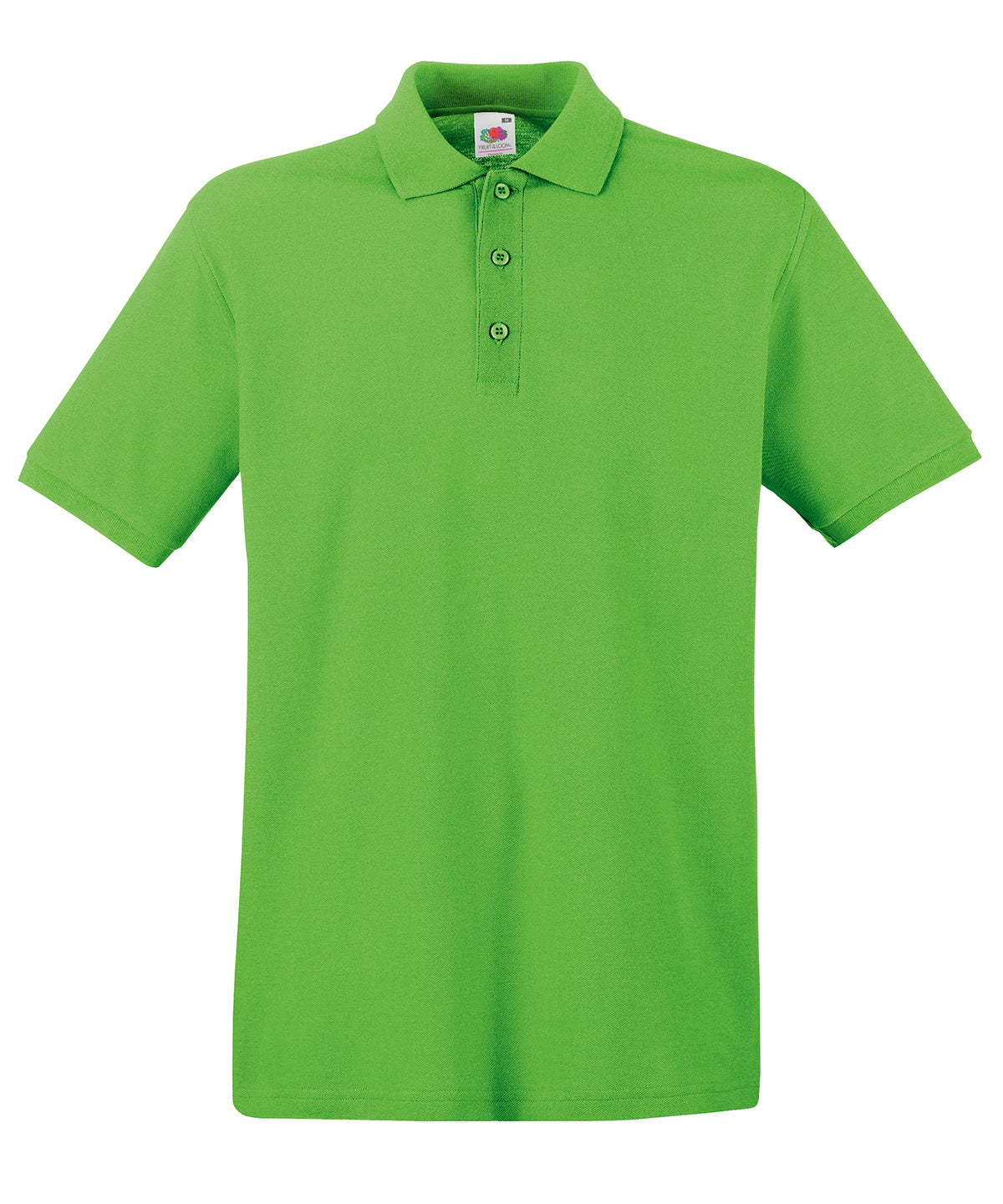 Lime - Premium polo Polos Fruit of the Loom 2022 Spring Edit, Fruit of the Loom Polos, Must Haves, New Colours For 2022, Plus Sizes, Polos & Casual, Raladeal - Recently Added Schoolwear Centres