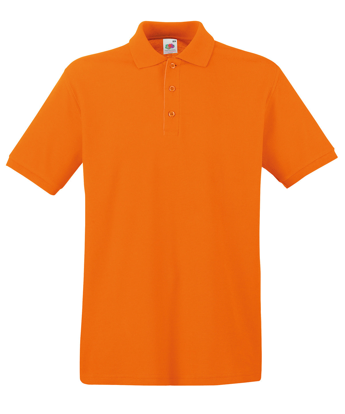 Orange - Premium polo Polos Fruit of the Loom 2022 Spring Edit, Fruit of the Loom Polos, Must Haves, New Colours For 2022, Plus Sizes, Polos & Casual, Raladeal - Recently Added Schoolwear Centres