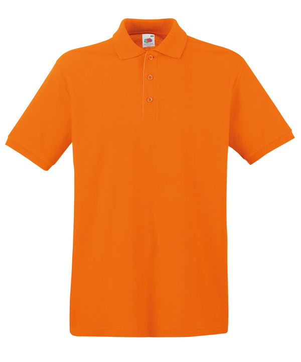Orange - Premium polo Polos Fruit of the Loom 2022 Spring Edit, Fruit of the Loom Polos, Must Haves, New Colours For 2022, Plus Sizes, Polos & Casual, Raladeal - Recently Added Schoolwear Centres