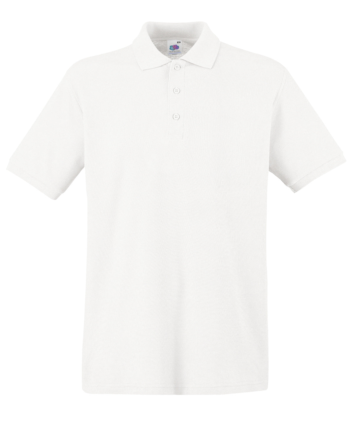 White - Premium polo Polos Fruit of the Loom 2022 Spring Edit, Fruit of the Loom Polos, Must Haves, New Colours For 2022, Plus Sizes, Polos & Casual, Raladeal - Recently Added Schoolwear Centres