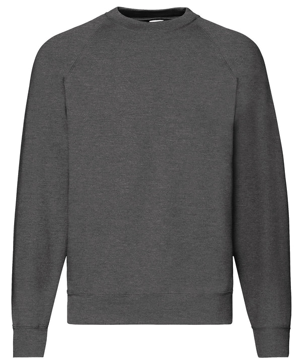 Dark Heather Grey - Classic 80/20 raglan sweatshirt Sweatshirts Fruit of the Loom Co-ords, Must Haves, New Colours for 2023, New Sizes for 2021, Plus Sizes, Price Lock, Sweatshirts Schoolwear Centres