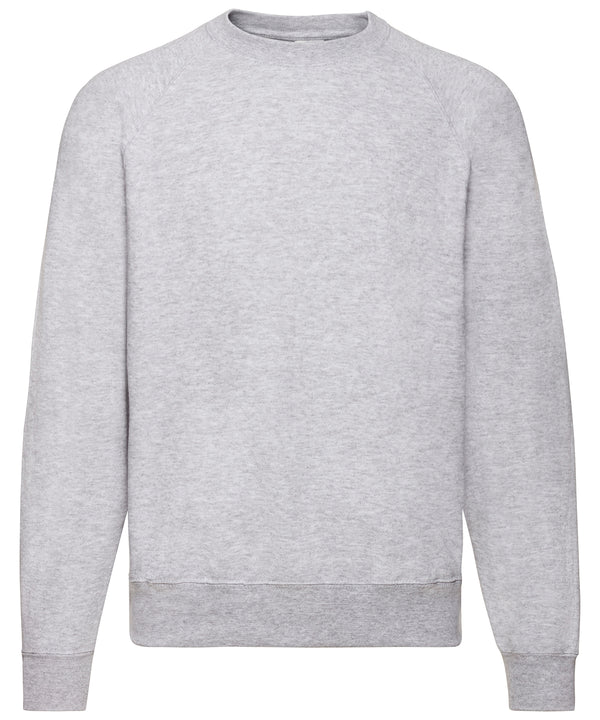 Heather Grey*† - Classic 80/20 raglan sweatshirt Sweatshirts Fruit of the Loom Co-ords, Must Haves, New Colours for 2023, New Sizes for 2021, Plus Sizes, Price Lock, Sweatshirts Schoolwear Centres