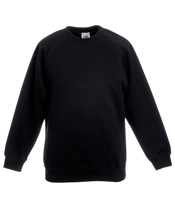Black - Kids classic raglan sweatshirt Sweatshirts Fruit of the Loom Back to Education, Junior, Must Haves, Sweatshirts Schoolwear Centres