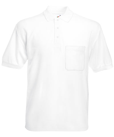 White - 65/35 pocket polo Polos Fruit of the Loom Plus Sizes, Polos & Casual, Sports & Leisure Schoolwear Centres