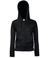 Black - Women's premium 70/30 hooded sweatshirt jacket Hoodies Fruit of the Loom Hoodies, Must Haves Schoolwear Centres