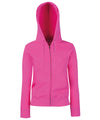 Fuchsia - Women's premium 70/30 hooded sweatshirt jacket Hoodies Fruit of the Loom Hoodies, Must Haves Schoolwear Centres