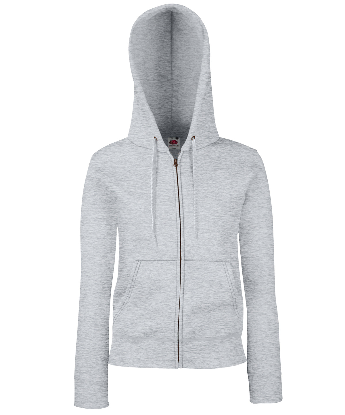 Heather Grey - Women's premium 70/30 hooded sweatshirt jacket Hoodies Fruit of the Loom Hoodies, Must Haves Schoolwear Centres