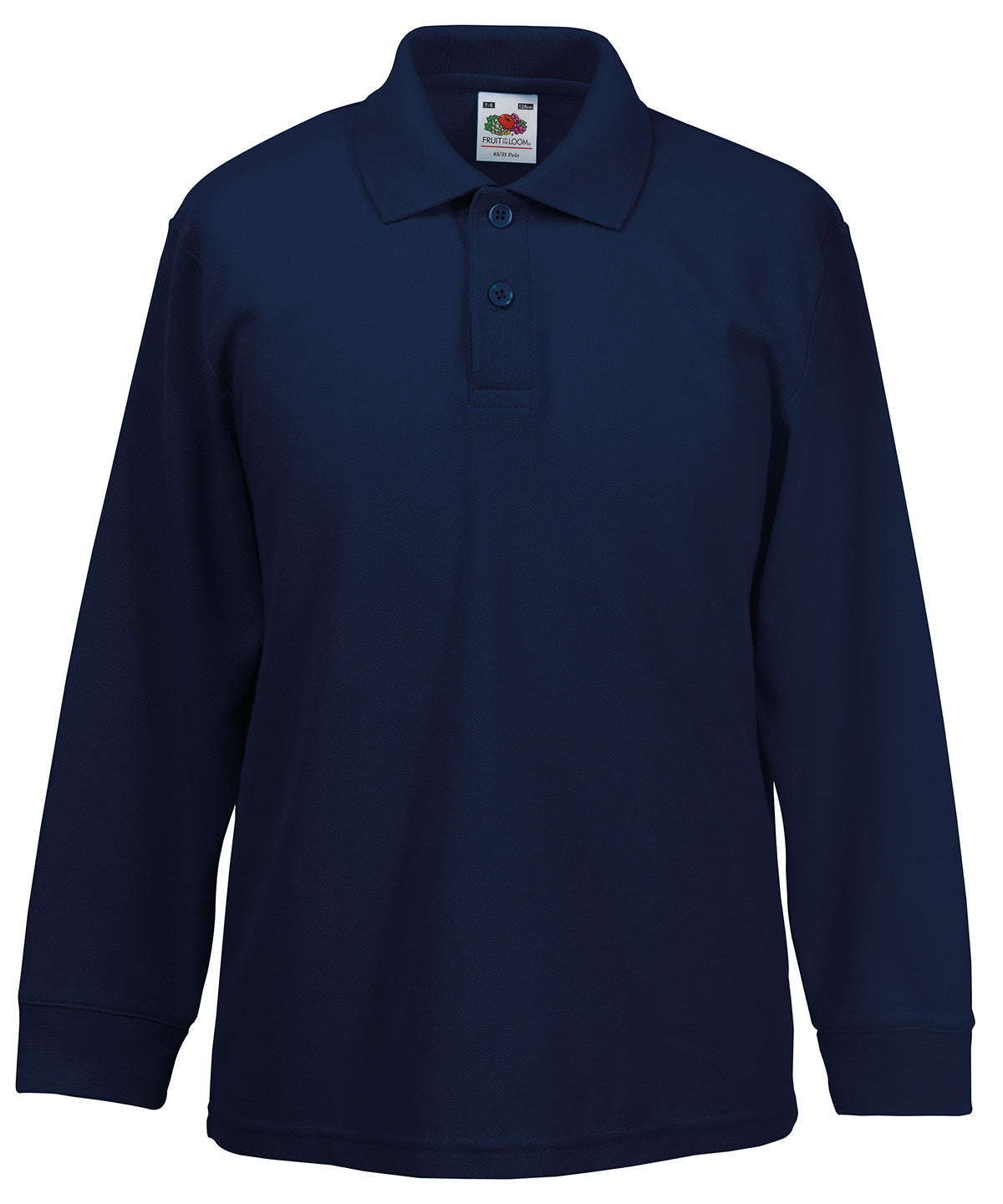 Deep Navy - Kids long sleeve 65/35 polo Polos Fruit of the Loom Junior, Must Haves, Polos & Casual Schoolwear Centres