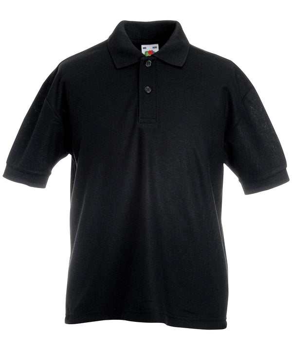 Black - Kids 65/35 piqué polo Polos Fruit of the Loom Back to Education, Junior, Must Haves, Polos & Casual Schoolwear Centres