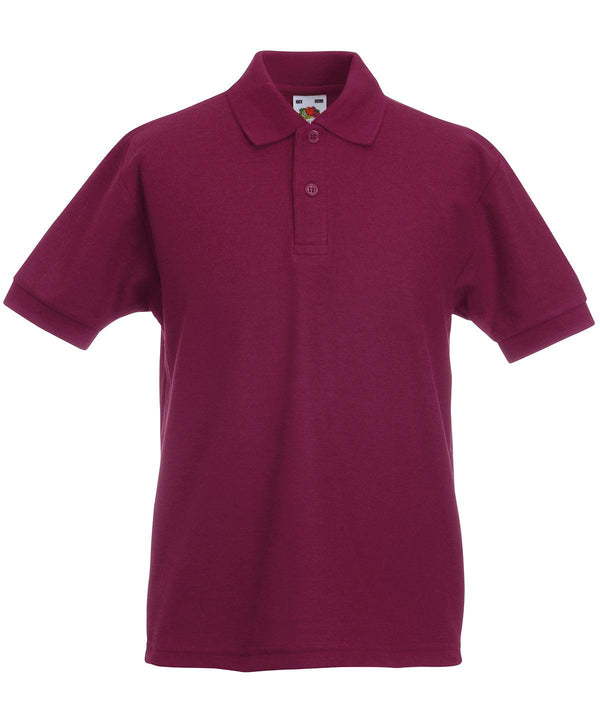 Burgundy - Kids 65/35 piqué polo Polos Fruit of the Loom Back to Education, Junior, Must Haves, Polos & Casual Schoolwear Centres