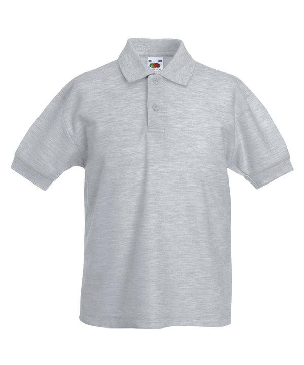 Heather Grey - Kids 65/35 piqué polo Polos Fruit of the Loom Back to Education, Junior, Must Haves, Polos & Casual Schoolwear Centres