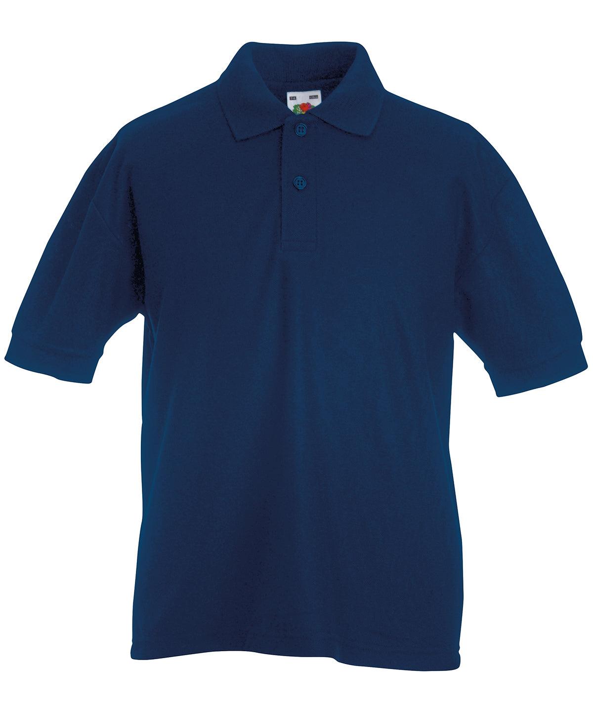 Navy - Kids 65/35 piqué polo Polos Fruit of the Loom Back to Education, Junior, Must Haves, Polos & Casual Schoolwear Centres