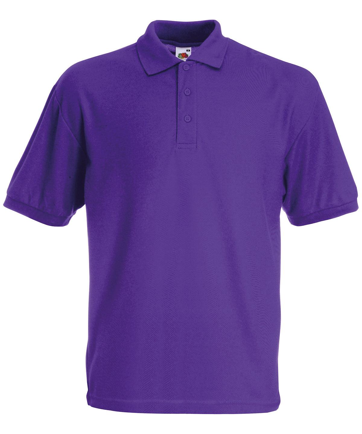 Purple - Kids 65/35 piqué polo Polos Fruit of the Loom Back to Education, Junior, Must Haves, Polos & Casual Schoolwear Centres