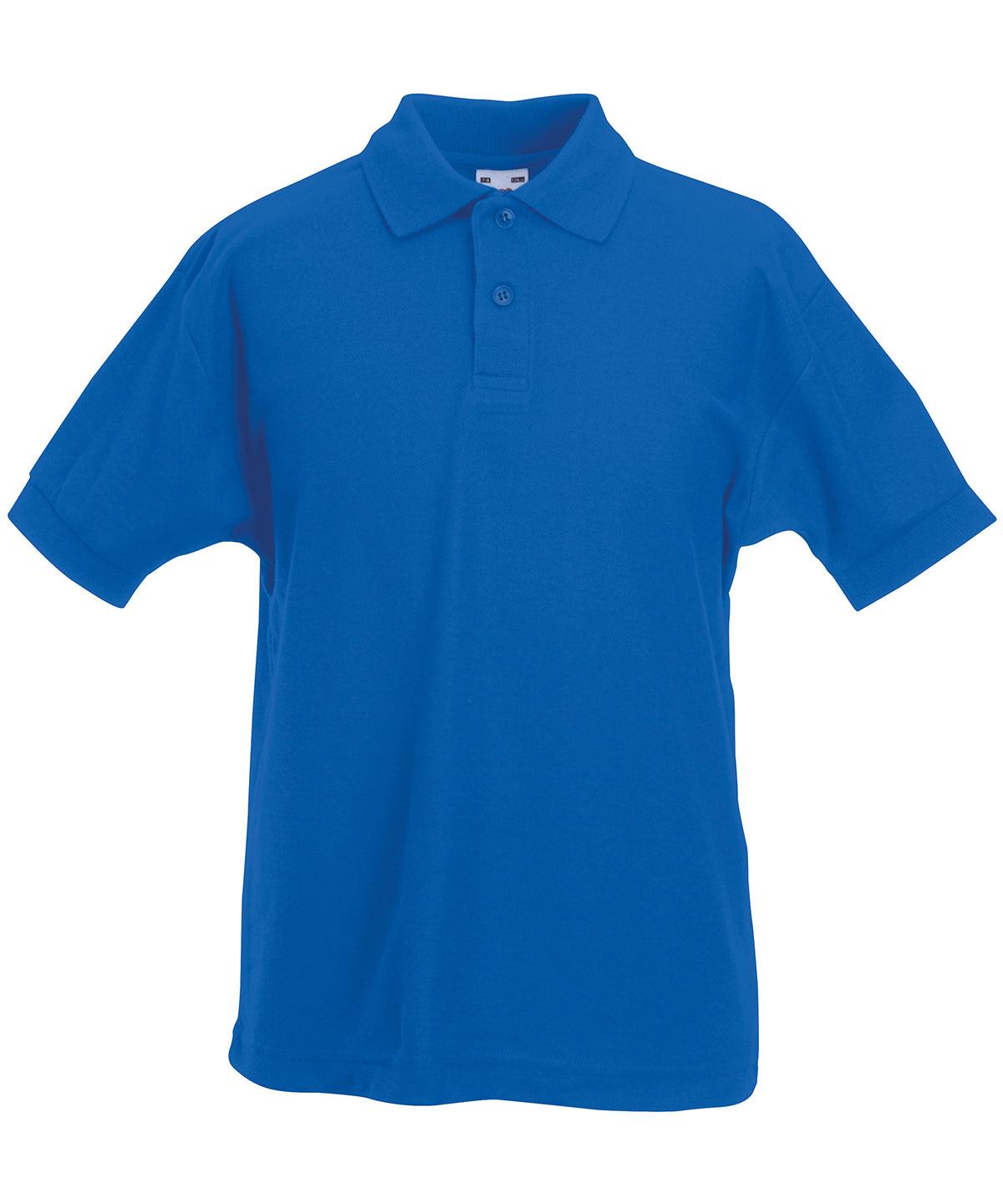 Royal Blue - Kids 65/35 piqué polo Polos Fruit of the Loom Back to Education, Junior, Must Haves, Polos & Casual Schoolwear Centres