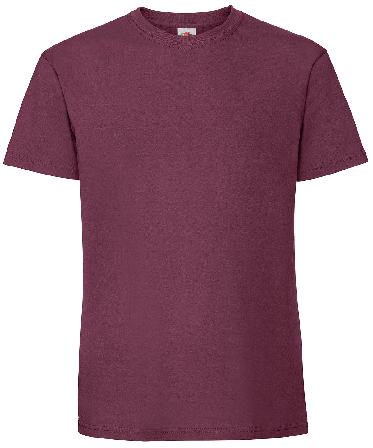 Burgundy - Ringspun premium T T-Shirts Fruit of the Loom Must Haves, New Colours for 2023, Safe to wash at 60 degrees, T-Shirts & Vests, Tees safe to wash at 60 degrees Schoolwear Centres