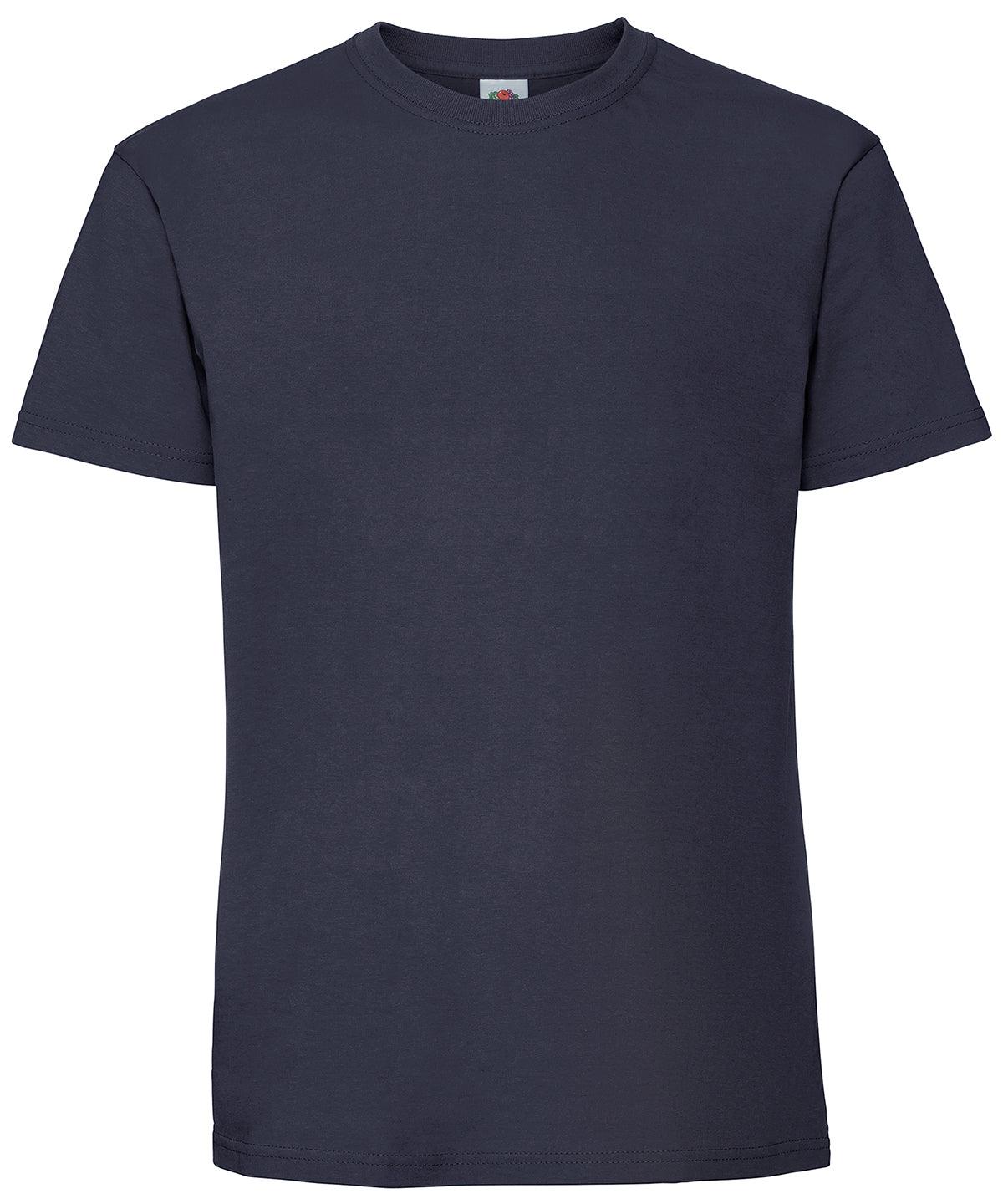 Deep Navy - Ringspun premium T T-Shirts Fruit of the Loom Must Haves, New Colours for 2023, Safe to wash at 60 degrees, T-Shirts & Vests, Tees safe to wash at 60 degrees Schoolwear Centres