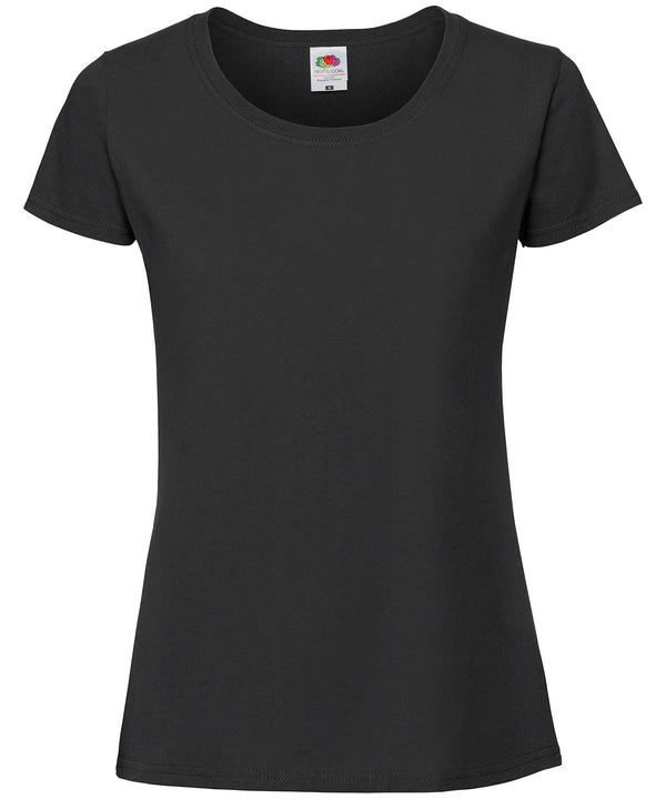 Black - Lady-fit ringspun premium t-shirt T-Shirts Fruit of the Loom New Colours for 2023, Safe to wash at 60 degrees, T-Shirts & Vests, Tees safe to wash at 60 degrees Schoolwear Centres
