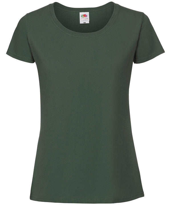 Bottle Green - Lady-fit ringspun premium t-shirt T-Shirts Fruit of the Loom New Colours for 2023, Safe to wash at 60 degrees, T-Shirts & Vests, Tees safe to wash at 60 degrees Schoolwear Centres
