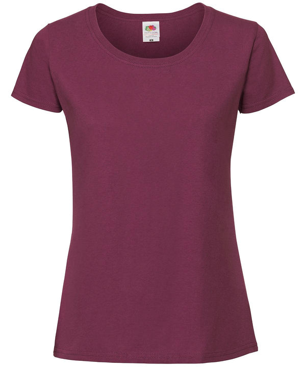 Burgundy - Lady-fit ringspun premium t-shirt T-Shirts Fruit of the Loom New Colours for 2023, Safe to wash at 60 degrees, T-Shirts & Vests, Tees safe to wash at 60 degrees Schoolwear Centres