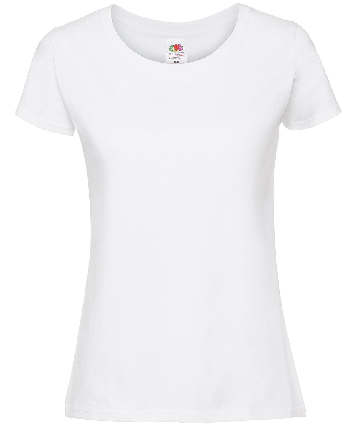 White - Lady-fit ringspun premium t-shirt T-Shirts Fruit of the Loom New Colours for 2023, Safe to wash at 60 degrees, T-Shirts & Vests, Tees safe to wash at 60 degrees Schoolwear Centres