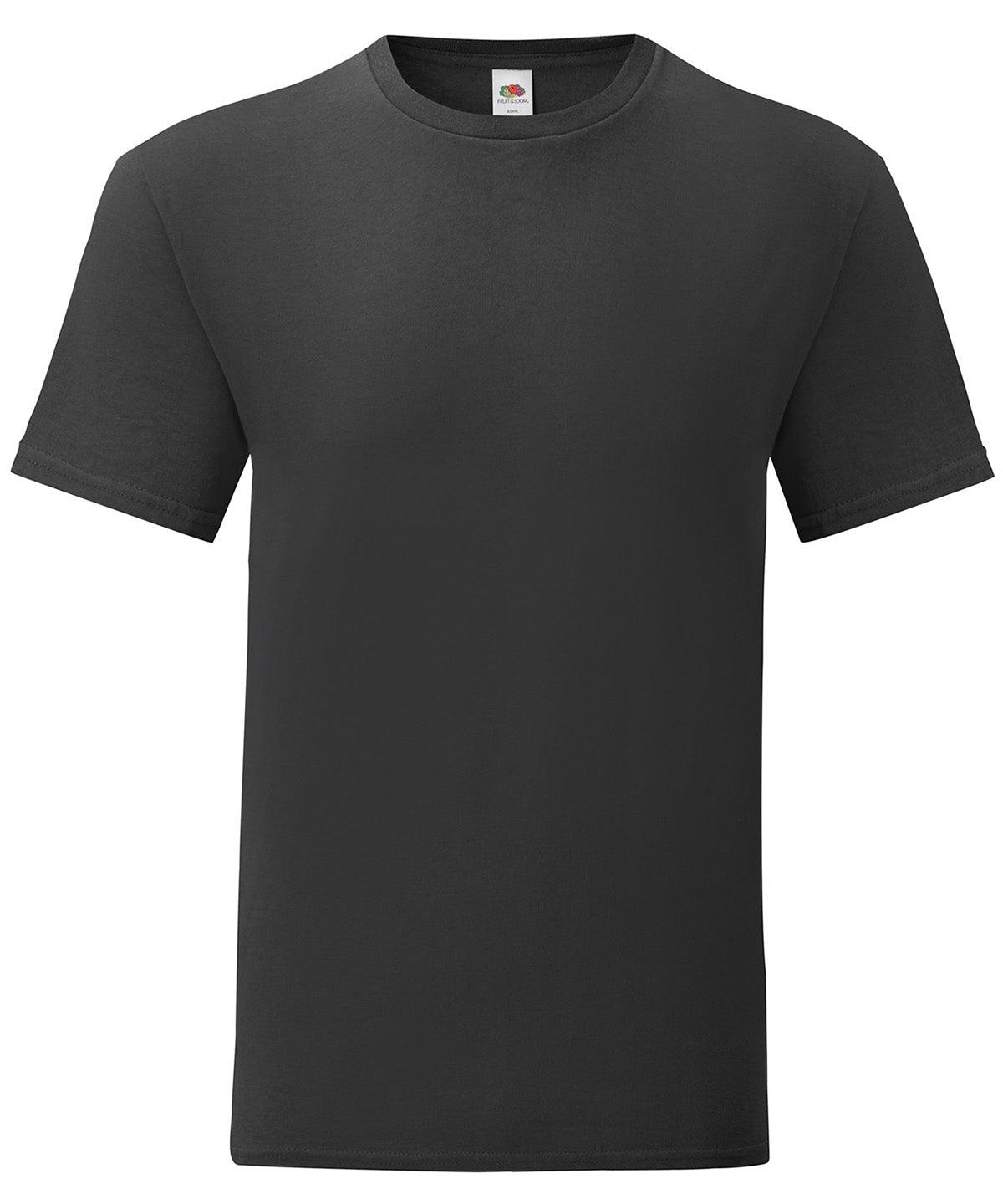 Black*† - Iconic 150 T T-Shirts Fruit of the Loom Holiday Season, Must Haves, New Colours For 2022, New Colours for 2023, New Sizes for 2021, Plus Sizes, Rebrandable, T-Shirts & Vests Schoolwear Centres