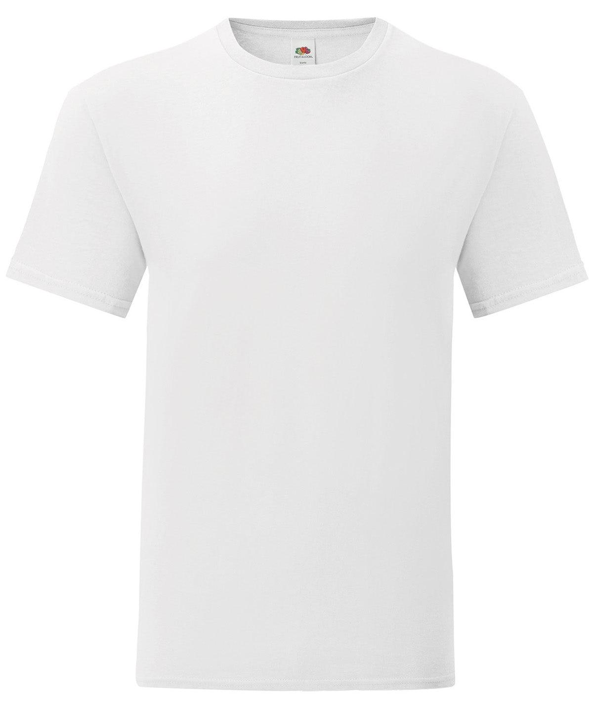 White*† - Iconic 150 T T-Shirts Fruit of the Loom Holiday Season, Must Haves, New Colours For 2022, New Colours for 2023, New Sizes for 2021, Plus Sizes, Rebrandable, T-Shirts & Vests Schoolwear Centres