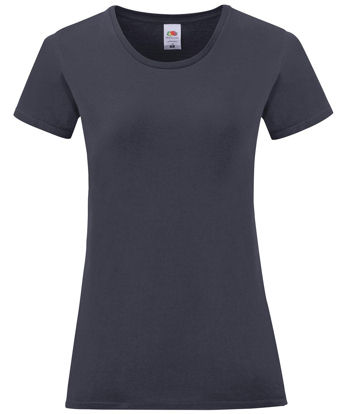 Deep Navy - Women's iconic T T-Shirts Fruit of the Loom Holiday Season, New Colours For 2022, New Colours for 2023, Rebrandable, T-Shirts & Vests Schoolwear Centres