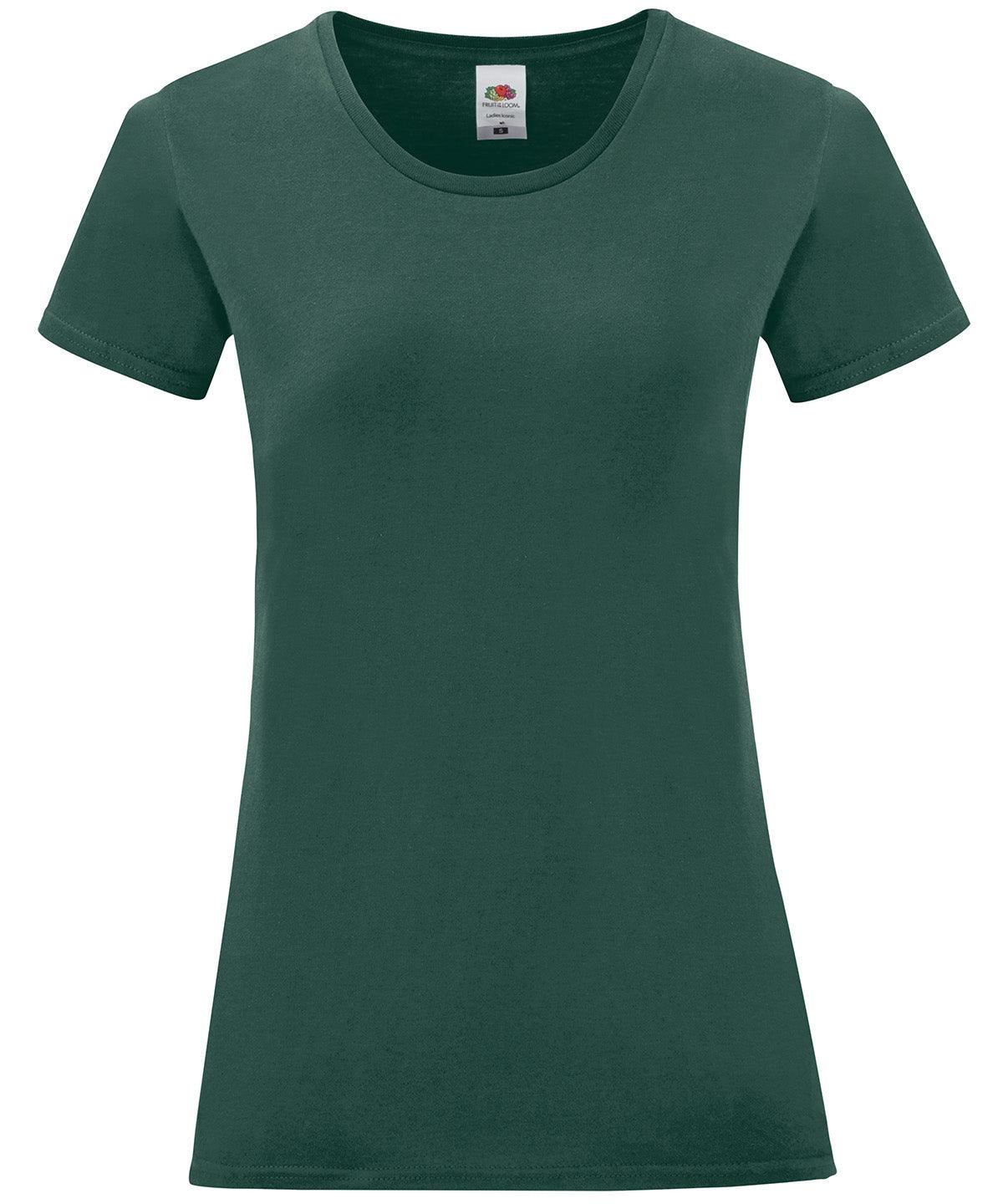 Forest Green - Women's iconic T T-Shirts Fruit of the Loom Holiday Season, New Colours For 2022, New Colours for 2023, Rebrandable, T-Shirts & Vests Schoolwear Centres