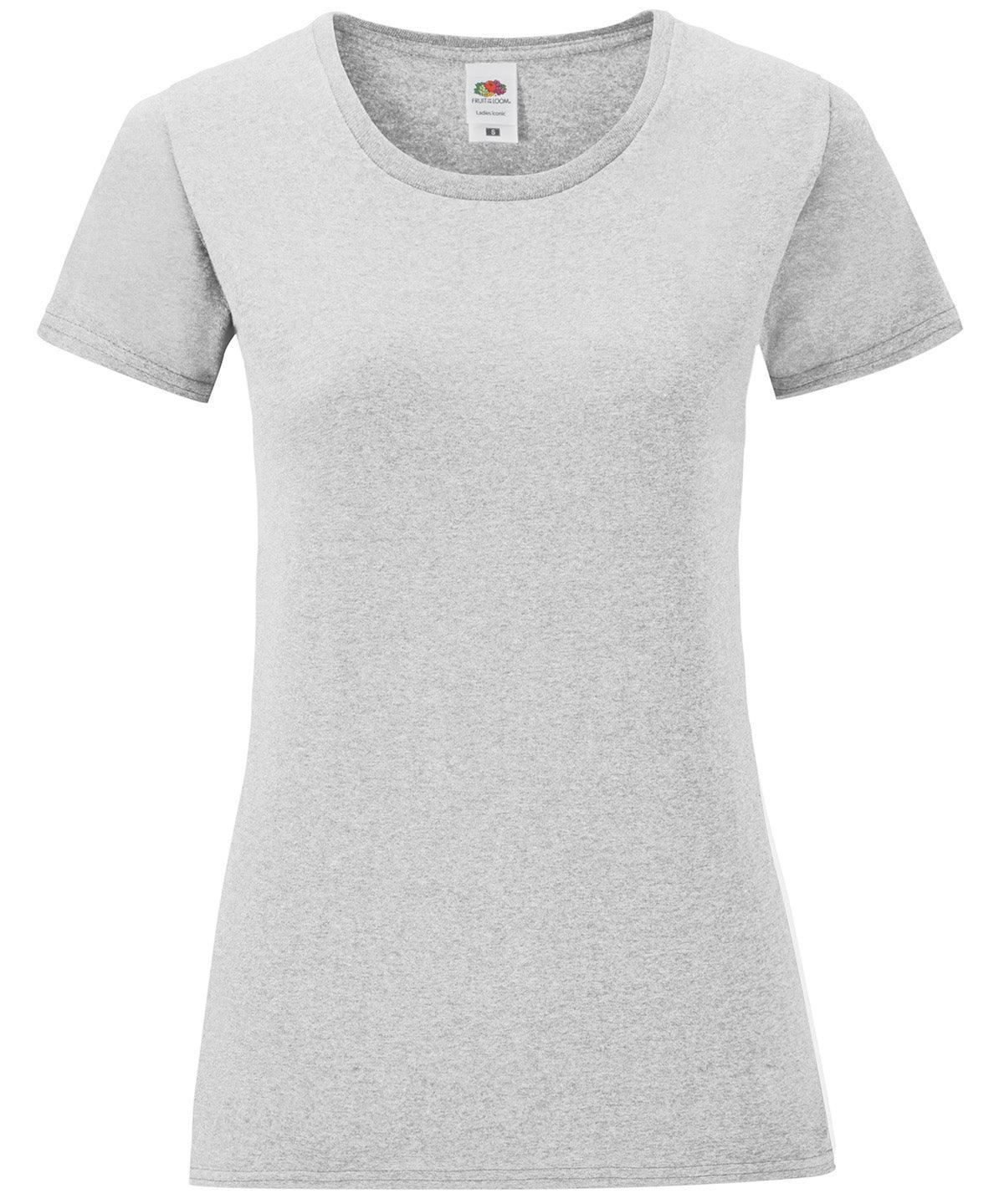 Heather Grey - Women's iconic T T-Shirts Fruit of the Loom Holiday Season, New Colours For 2022, New Colours for 2023, Rebrandable, T-Shirts & Vests Schoolwear Centres