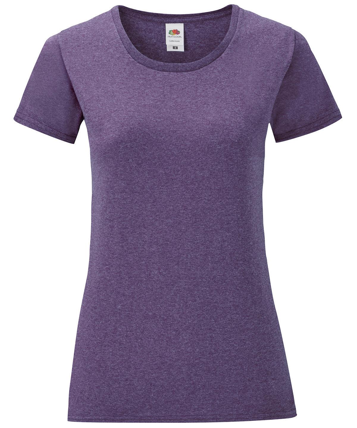 Heather Purple - Women's iconic T T-Shirts Fruit of the Loom Holiday Season, New Colours For 2022, New Colours for 2023, Rebrandable, T-Shirts & Vests Schoolwear Centres