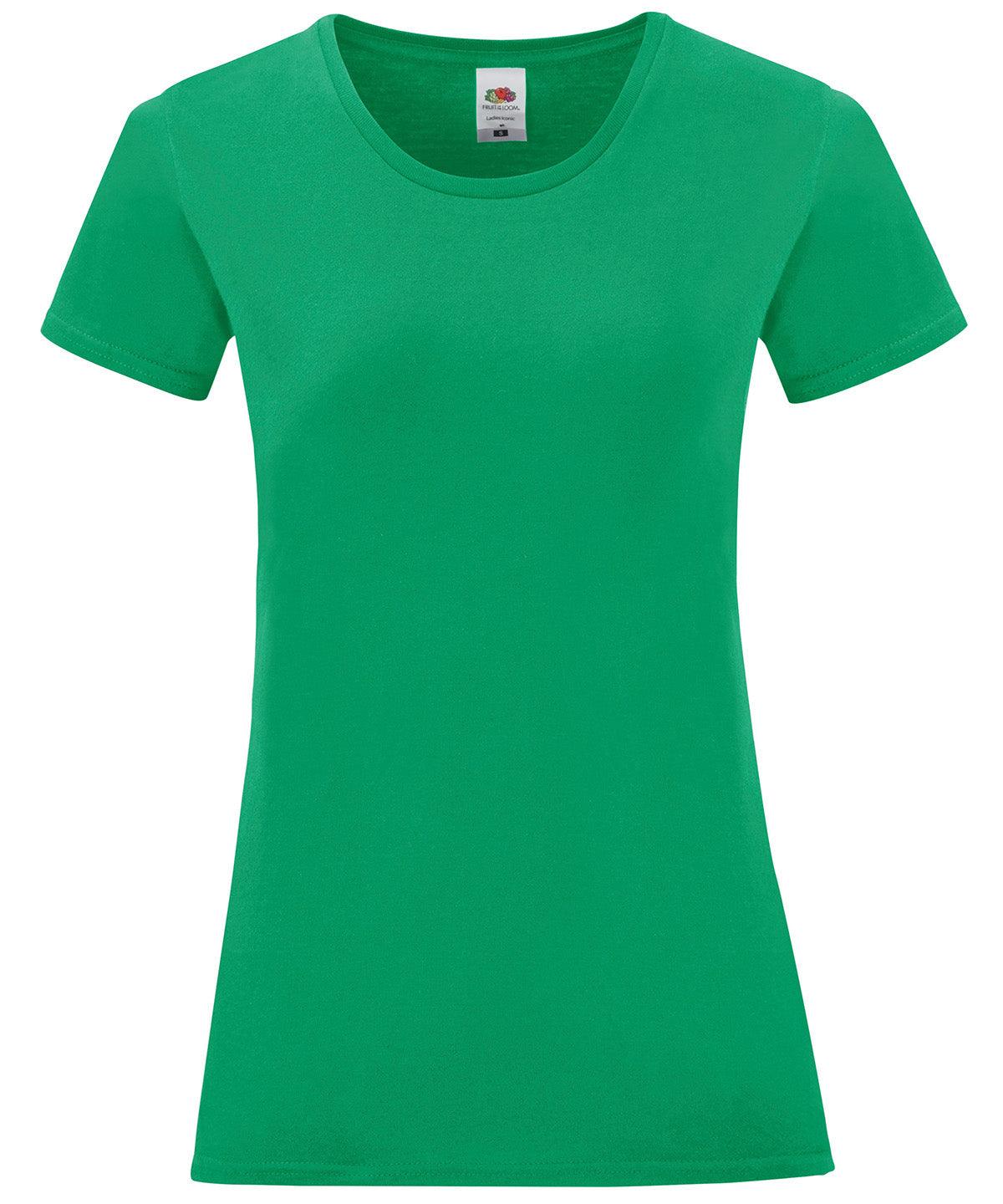 Kelly Green - Women's iconic T T-Shirts Fruit of the Loom Holiday Season, New Colours For 2022, New Colours for 2023, Rebrandable, T-Shirts & Vests Schoolwear Centres