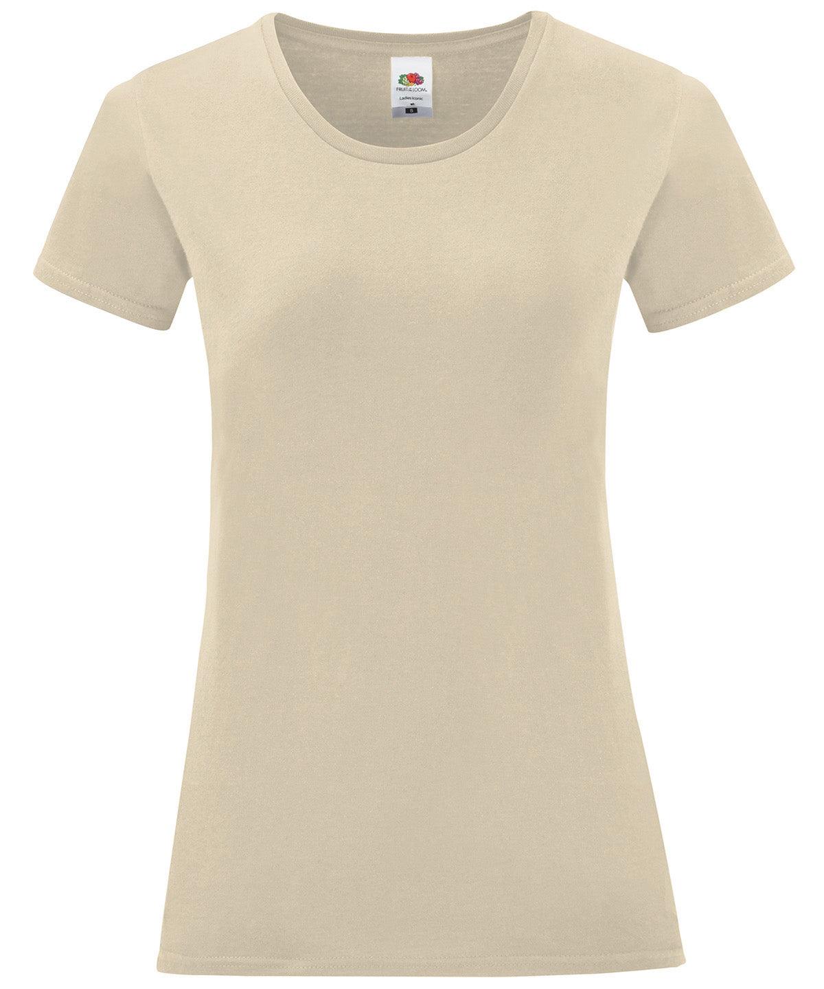 Natural - Women's iconic T T-Shirts Fruit of the Loom Holiday Season, New Colours For 2022, New Colours for 2023, Rebrandable, T-Shirts & Vests Schoolwear Centres